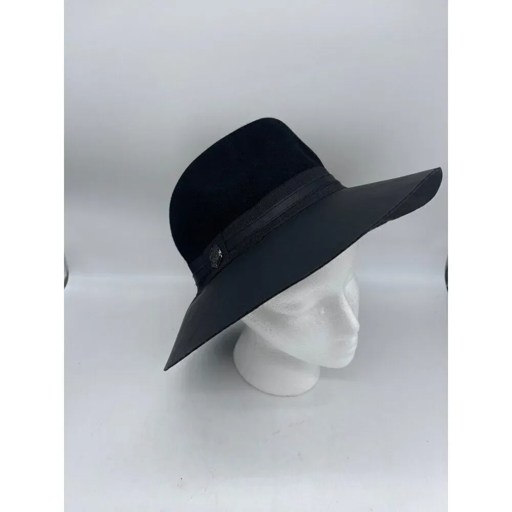 Vince Camuto Women Black Wool Floppy Adjustable Hat One Size NWT <3